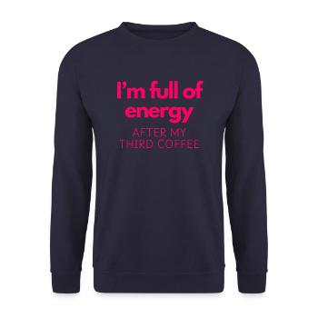 Full of Energy by Third Coffee - Unisex Sweatshirt - navy - Front - Alina (178cm) & Michal (187cm)