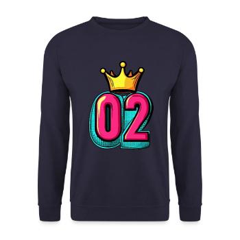 Couronne à 2 chiffres - Sweat-shirt Unisexe - marine - Devant - Alina (178cm) & Michal (187cm)