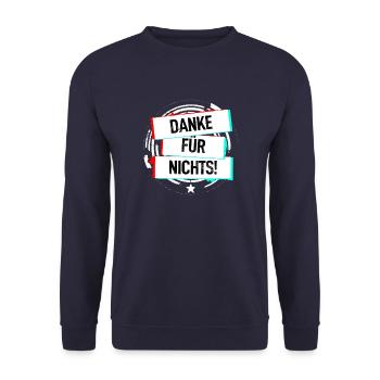 Danke Für Nichts! - Unisex Pullover - Navy - Vorne - Alina (178cm) & Michal (187cm)