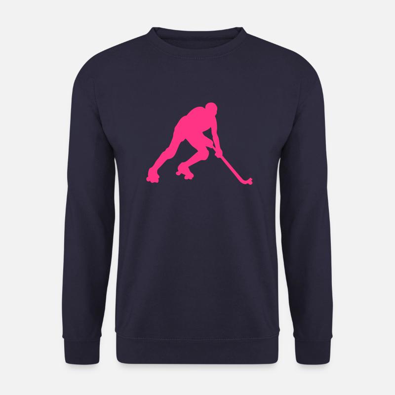 Rollhockey Silhouette Spieler1 - Unisex Pullover - Navy
