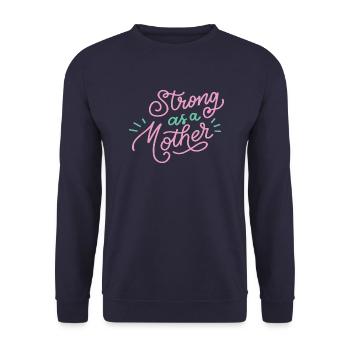 Strong as a mother | Mother’s Day - Unisex Sweatshirt - navy - Front - Alina (178cm) & Michal (187cm)