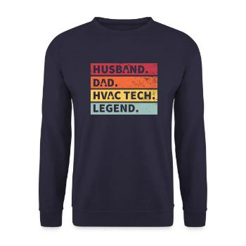 Husband Dad Legend Funny Gift - Unisex Sweatshirt - navy - Front - Alina (178cm) & Michal (187cm)