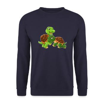 Famille Turtle - Sweat-shirt Unisexe - marine - Devant - Alina (178cm) & Michal (187cm)