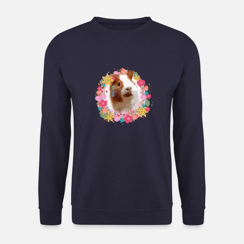 meerschweinchen,malerei,blumenkranz,blumen - Unisex Pullover - Navy