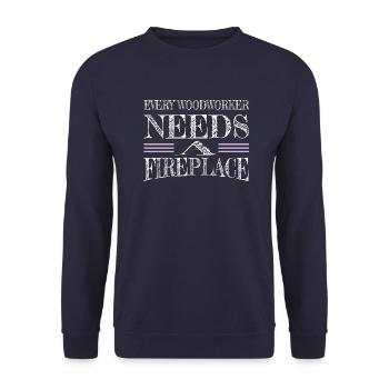 geek the carpenters funny chainsaw carpenter humor - Unisex Sweatshirt - navy - Front - Alina (178cm) & Michal (187cm)