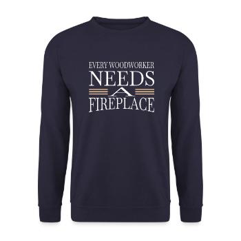 wood arboriculturist union carpenter tshirts - Unisex Pullover - Navy - Vorne - Alina (178cm) & Michal (187cm)