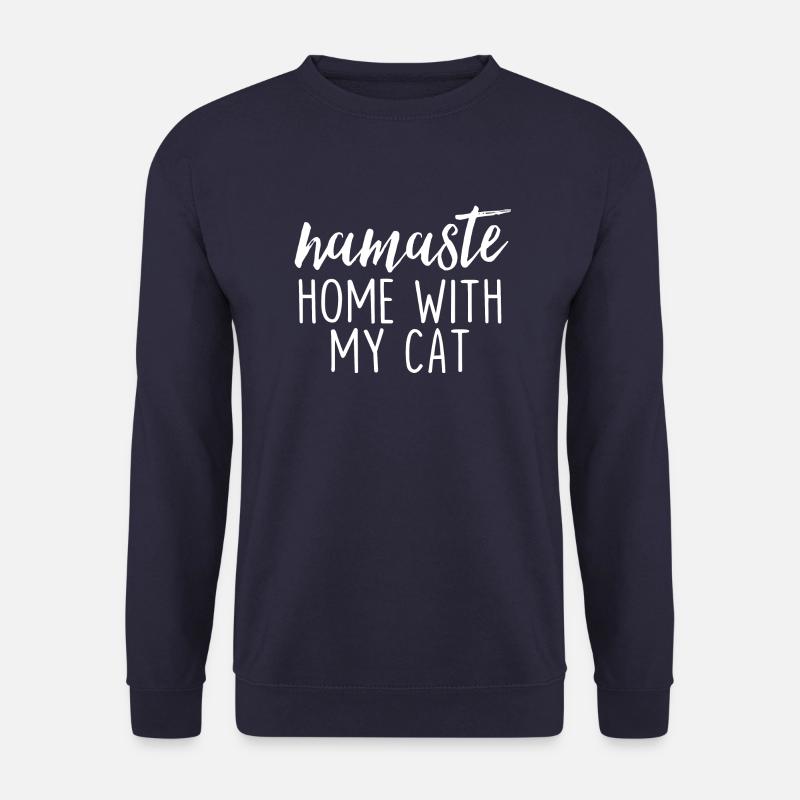 Namaste Home mit meiner Katze - Unisex Pullover - Navy