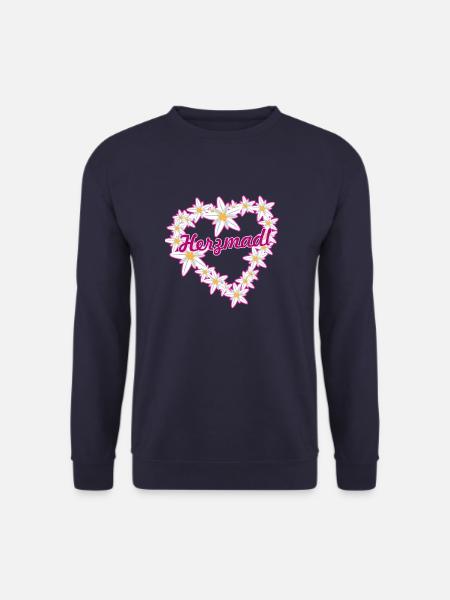 herzmadl,madl,herz,edelweiß,volksfest - Unisex Pullover - Navy