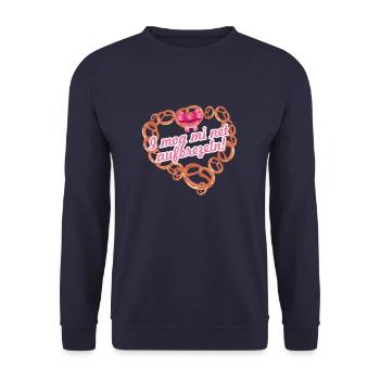 I mog mi ned aufbrezeln,fest,tracht,dirndl - Unisex Pullover - Navy - Vorne - Alina (178cm) & Michal (187cm)