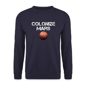 Mars Planet Weltraum Vintage Space Science Sprüche - Unisex Pullover - Navy - Vorne - Alina (178cm) & Michal (187cm)