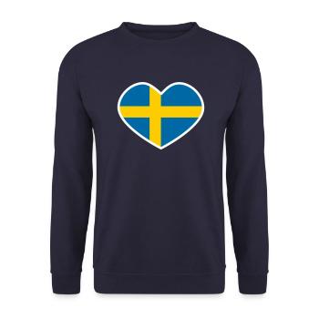 Schwedisches Herz - Unisex Pullover - Navy - Vorne - Alina (178cm) & Michal (187cm)