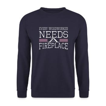 Drôles d’artisans Design Arbre Enrouleur Cutter Papa - Sweat-shirt Unisexe - marine - Devant - Alina (178cm) & Michal (187cm)