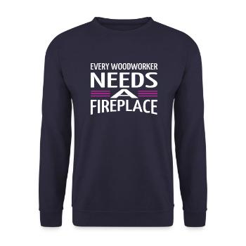 apprentice present chop wood awesome forest work - Unisex Pullover - Navy - Vorne - Alina (178cm) & Michal (187cm)