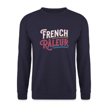 French râleur - Sweat-shirt Unisexe - marine - Devant - Alina (178cm) & Michal (187cm)