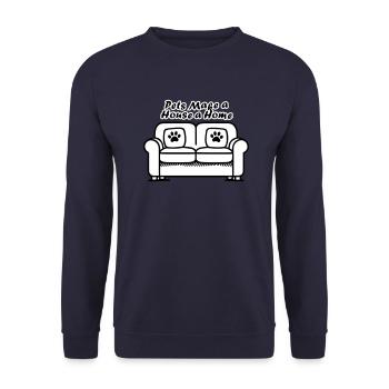 Canapé avec empreintes de pattes - Les animaux de compagnie font d’une maison un foyer - Sweat-shirt Unisexe - marine - Devant - Alina (178cm) & Michal (187cm)