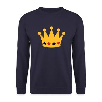 couronne poker crown - Sweat-shirt Unisexe - marine - Devant - Alina (178cm) & Michal (187cm)