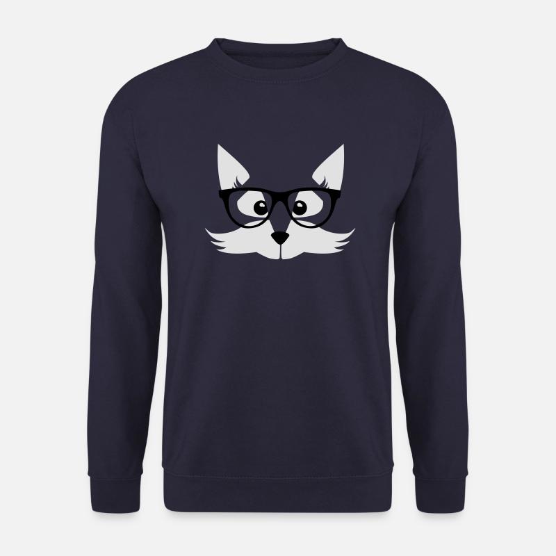 nerd fox - nerd fuchs mit brille - Wald -geek-kind - Unisex Pullover - Navy