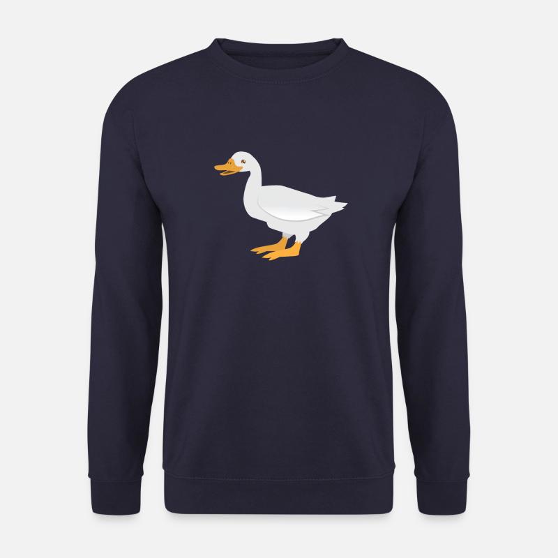 Stehende weiße Ente - Unisex Pullover - Navy