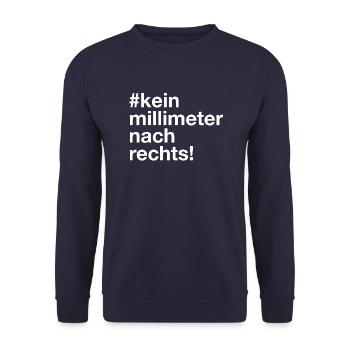 kein millimeter nach rechts fridays for future - Unisex Pullover - Navy - Vorne - Alina (178cm) & Michal (187cm)