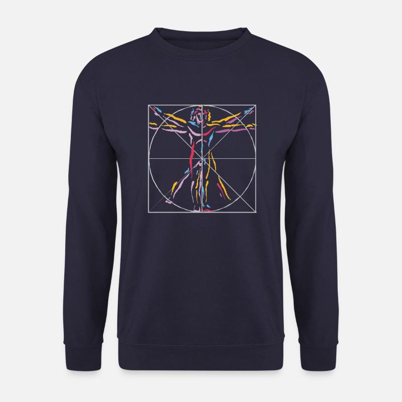 Leonardo da Vinci | vitruvianischer Mensch - Unisex Pullover - Navy