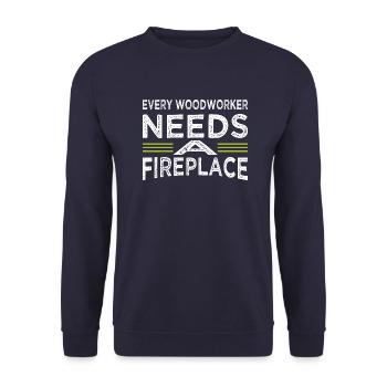insigne syndical de charpentier présent ébéniste d’abattage - Sweat-shirt Unisexe - marine - Devant - Alina (178cm) & Michal (187cm)