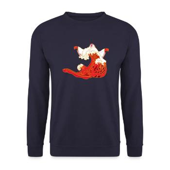 Halloween Gespenst - Unisex Pullover - Navy - Vorne - Alina (178cm) & Michal (187cm)