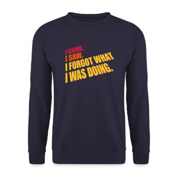 I came saw forget - Unisex Pullover - Navy - Vorne - Alina (178cm) & Michal (187cm)