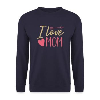 Ich liebe Mama - Unisex Pullover - Navy - Vorne - Alina (178cm) & Michal (187cm)