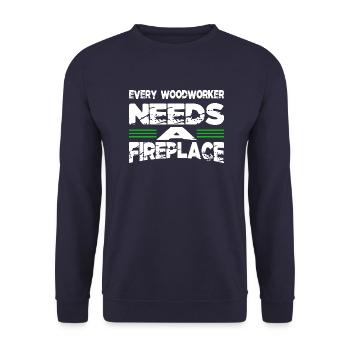 Humour Foresterie Plombier Charpentier Blagues Tshirts - Sweat-shirt Unisexe - marine - Devant - Alina (178cm) & Michal (187cm)