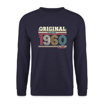 65ème Anniversaire Légende Avril Millésime 1960 - Sweat-shirt Unisexe - marine - Devant - Alina (178cm) & Michal (187cm)