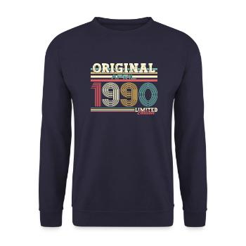 35ème anniversaire cadeau mari Original avril 1990 - Sweat-shirt Unisexe - marine - Devant - Alina (178cm) & Michal (187cm)