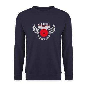 bowling_club_b_3c - Unisex Pullover - Navy - Vorne - Alina (178cm) & Michal (187cm)