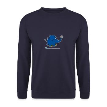 The elephant - trumpeting - Unisex Sweatshirt - navy - Front - Alina (178cm) & Michal (187cm)