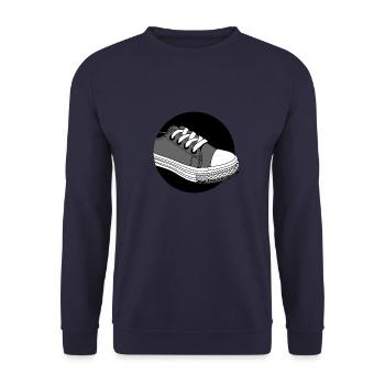 Chaussure de sport - en gris - idée cadeau - Sweat-shirt Unisexe - marine - Devant - Alina (178cm) & Michal (187cm)