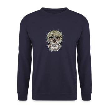 Idianischer Totenkopf - Unisex Pullover - Navy - Vorne - Alina (178cm) & Michal (187cm)