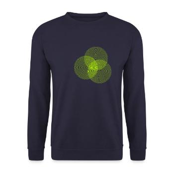 Drei Kreise Moire - Unisex Pullover - Navy - Vorne - Alina (178cm) & Michal (187cm)
