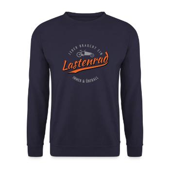 Jeder braucht ein Lastenrad - Unisex Pullover - Navy - Vorne - Alina (178cm) & Michal (187cm)