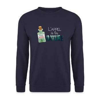 L'appel à la nature (white) - Sweat-shirt Unisexe - marine - Devant - Alina (178cm) & Michal (187cm)