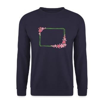 Rahmen mit Blumen - Unisex Pullover - Navy - Vorne - Alina (178cm) & Michal (187cm)