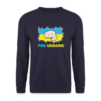 Ukraine | | pro Ukraine | anti-Poutine Guerre d’Ukraine - Sweat-shirt Unisexe - marine - Devant - Alina (178cm) & Michal (187cm)