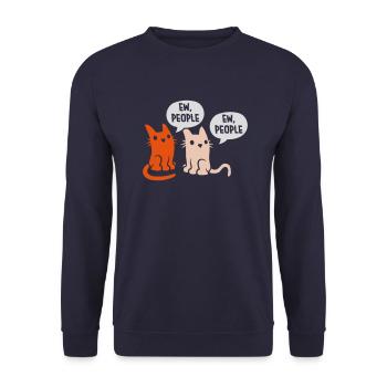 ew people cats pets - Unisex Sweatshirt - navy - Front - Alina (178cm) & Michal (187cm)