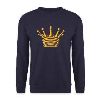 Design Golden King Crown - Unisex Sweatshirt - navy - Front - Alina (178cm) & Michal (187cm)