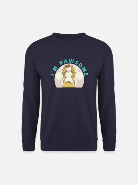 Chat mignon blanc - Sweat-shirt Unisexe - marine