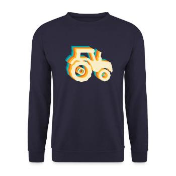 Retro-Traktor - Unisex Pullover - Navy - Vorne - Alina (178cm) & Michal (187cm)