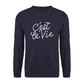 C'est la vie - Sweat-shirt Unisexe - marine - Devant - Alina (178cm) & Michal (187cm)