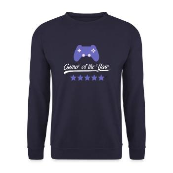 Gamer of the Year - Lila - Unisex Pullover - Navy - Vorne - Alina (178cm) & Michal (187cm)