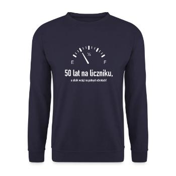 50th Birthday of the Automotive and Car Fan Counter - Unisex Sweatshirt - navy - Front - Alina (178cm) & Michal (187cm)