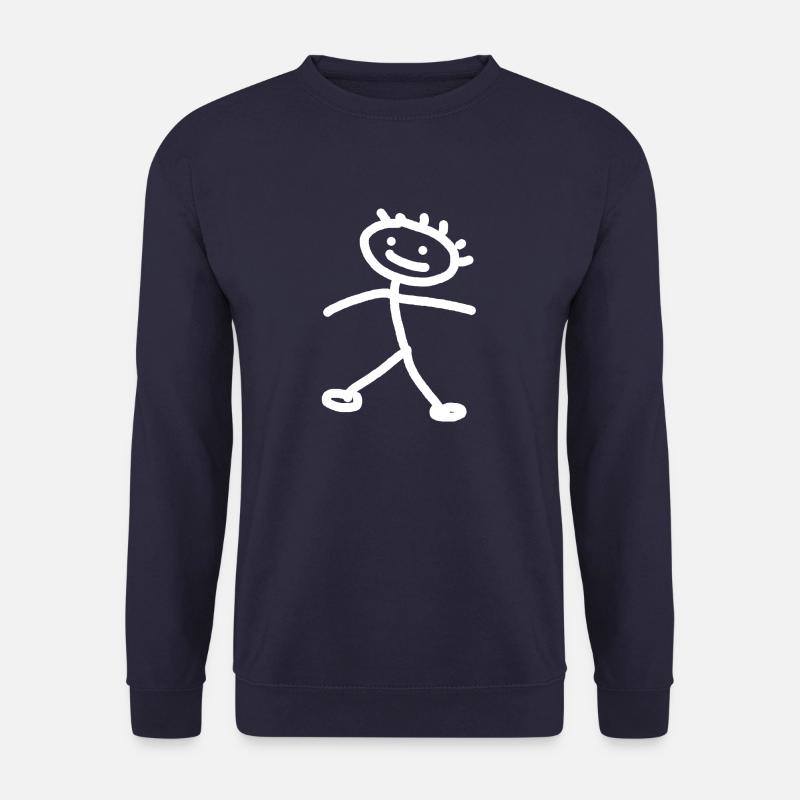 Sticky man white - Unisex Sweatshirt - navy