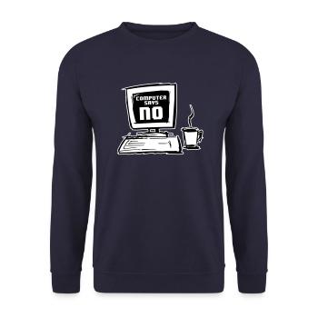 L'ordinateur dit "NON" - Sweat-shirt Unisexe - marine - Devant - Alina (178cm) & Michal (187cm)