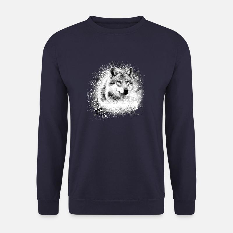 wolf,grau,hund, schäferhund,Hund, malerei,graffiti - Unisex Pullover - Navy